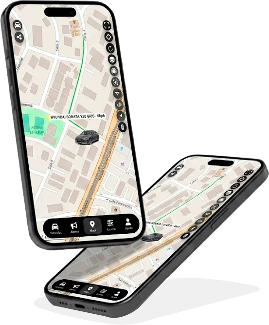 App de KnoxTrack mostrando el mapa de rastreo GPS en el teléfono